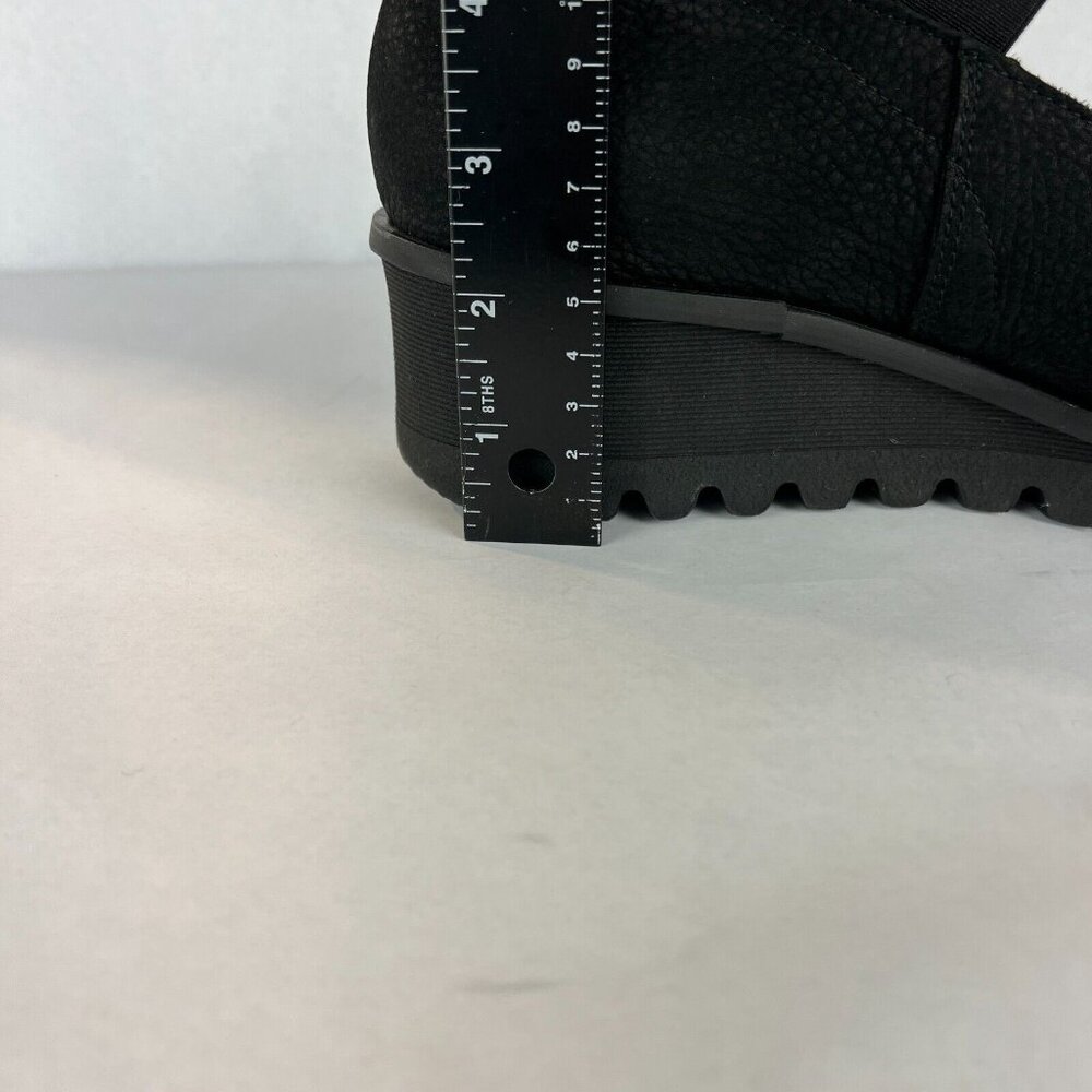 Loints Of Holland Maryjane Shoes Womens 41 9.5 10 Black Wedge Pebbled Leather - Picture 11 of 14